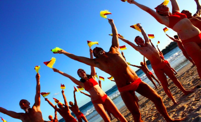 Lifesavers With Pride Do Their Final Beach Rehearsal Before Mardi Gras Parade