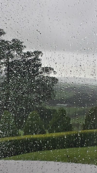 rain against window 