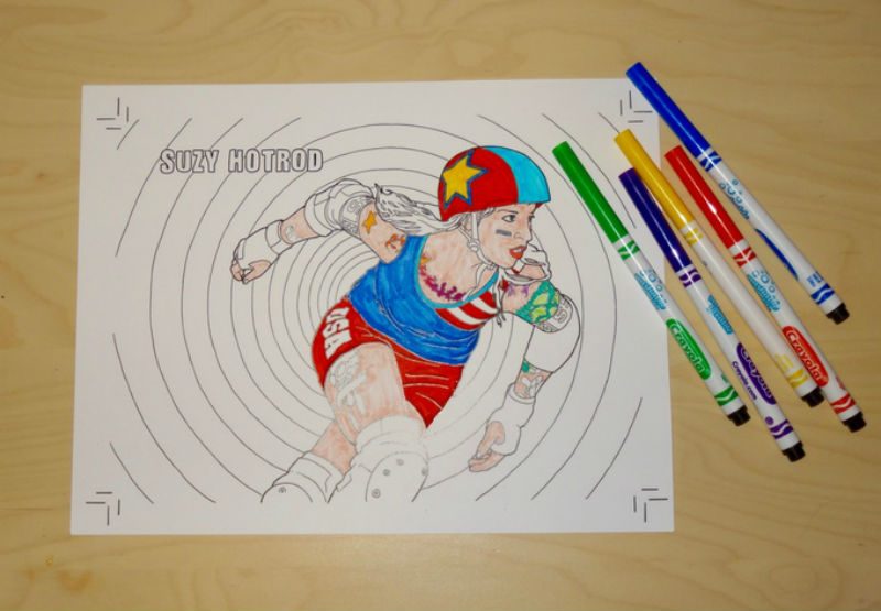 Roller Derby Colouring Book