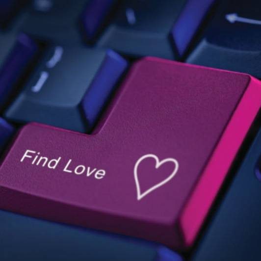 computer keyboard with 'Find Love' button
