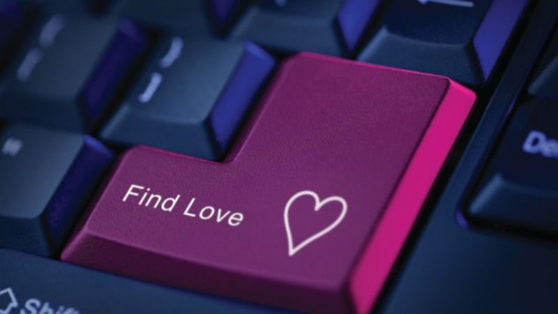 computer keyboard with 'Find Love' button