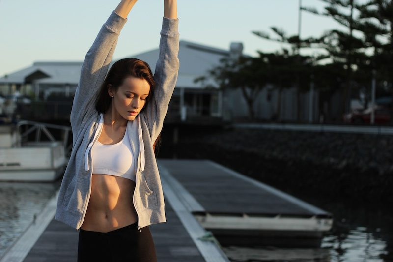 woman streching